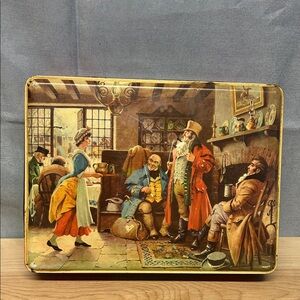 Vintage Riley’s Toffee Tin with Pub Scene, Halifax England
